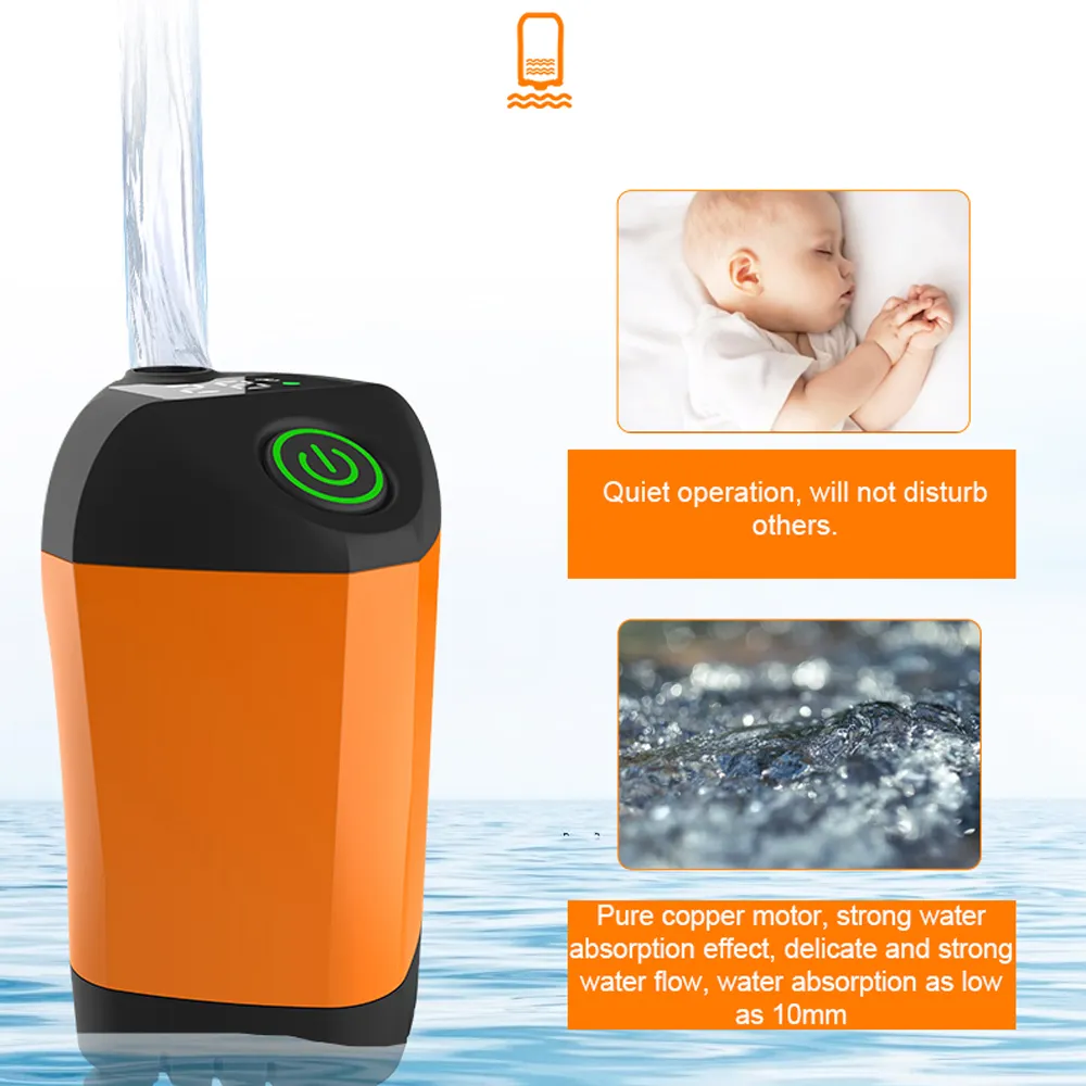 Outdoor Camping Shower Portable Electric Shower Pump Waterproof with Digital Display for Camping Hiking Travel