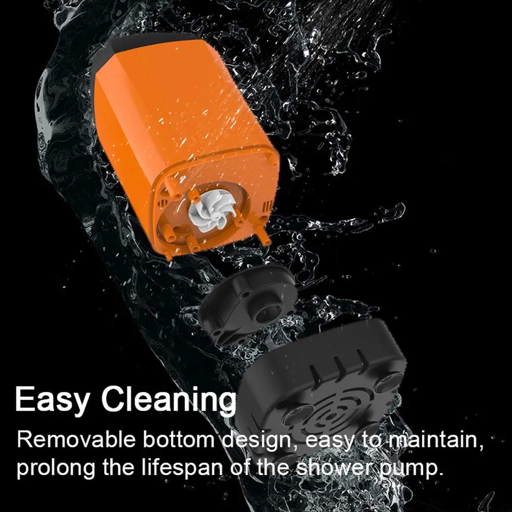 Outdoor Camping Shower Portable Electric Shower Pump Waterproof with Digital Display for Camping Hiking Travel