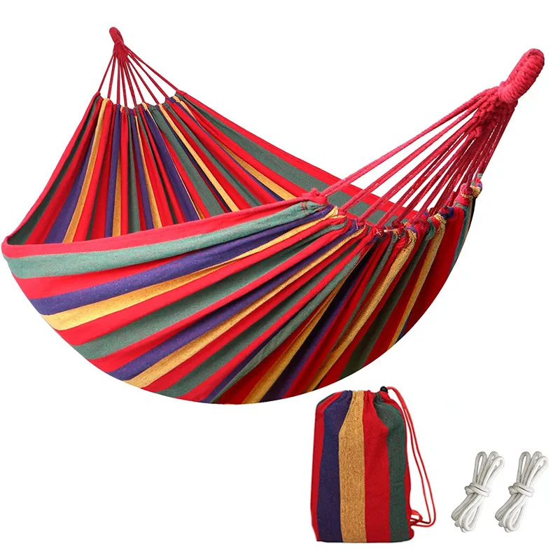 Outdoor Canvas Hammock Camping Swing Hammock with Tree Ropes Load-bearing Up to 200kg Perfect for Garden Patio Backyard Outdoor Canvas Hammock Camping Swing Hammock with Tree Ropes Load-bearing Up to 200kg Perfect for Garden Patio Backyard