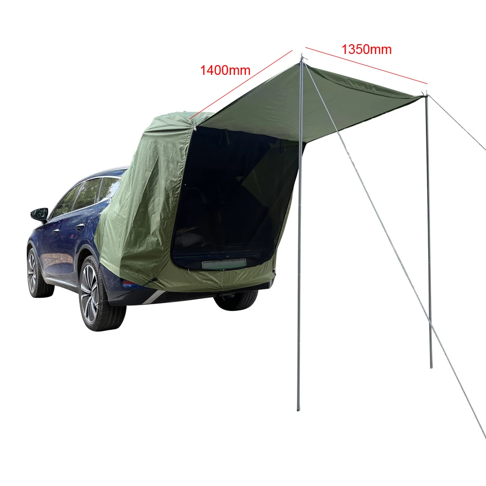Outdoor Car Rear Tent Camping Picnic Car Rear Tent with Canopy Car Rear Extension Tent Sunshine-Proof Rain-Proof Car