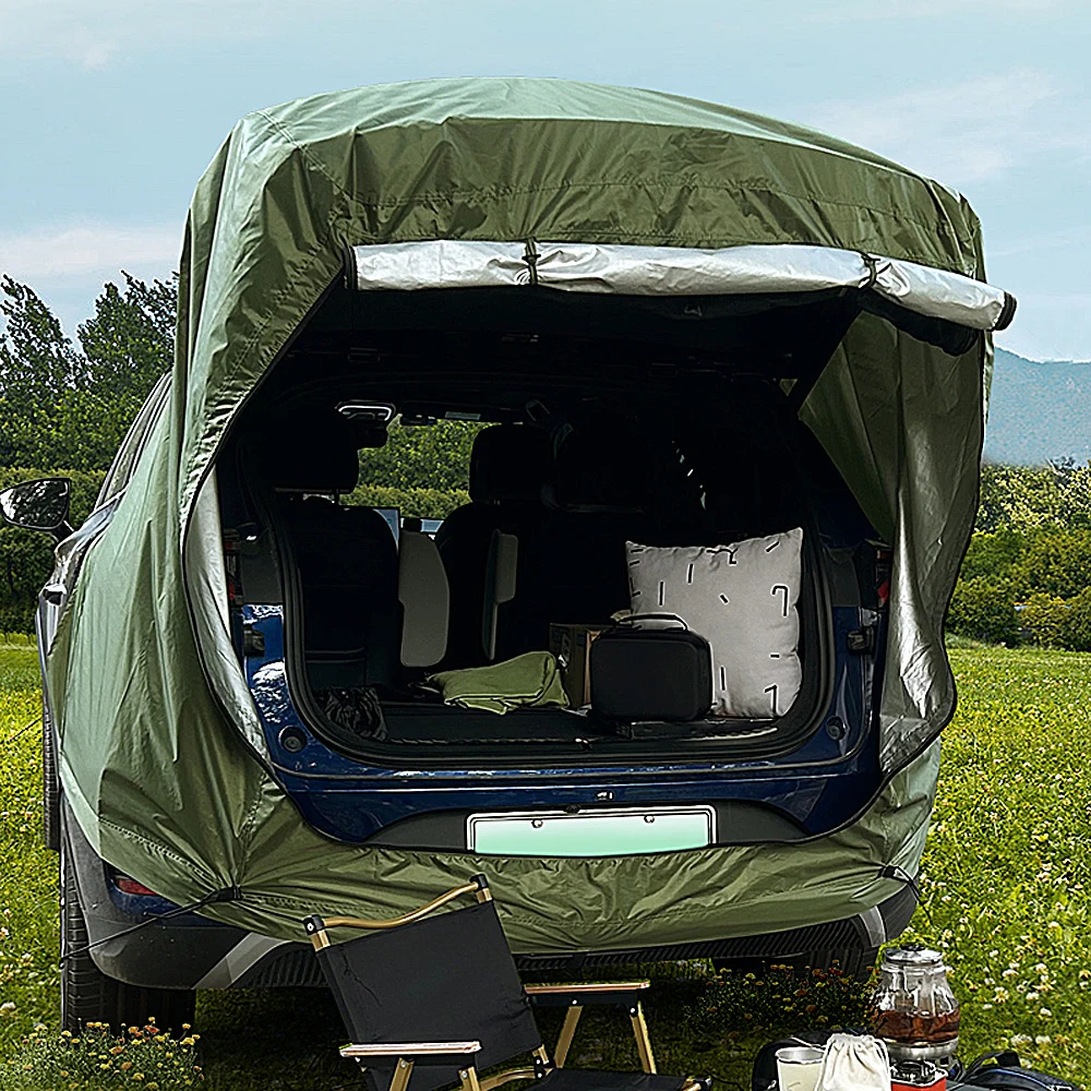 Outdoor Car Rear Tent Camping Picnic Car Rear Tent with Canopy Car Rear Extension Tent Sunshine-Proof Rain-Proof Car
