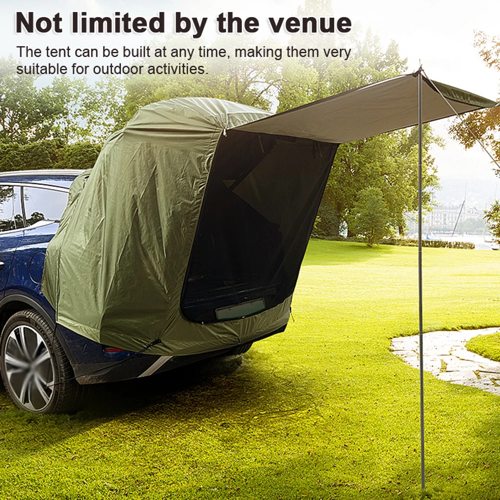 Outdoor Car Rear Tent Camping Picnic Car Rear Tent with Canopy Car Rear Extension Tent Sunshine-Proof Rain-Proof Car
