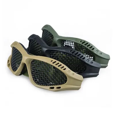 Outdoor Eye Protective Comfortable Airsoft Safety Tactical Glasses Goggles Anti Fog With Metal Mesh/PC Len For