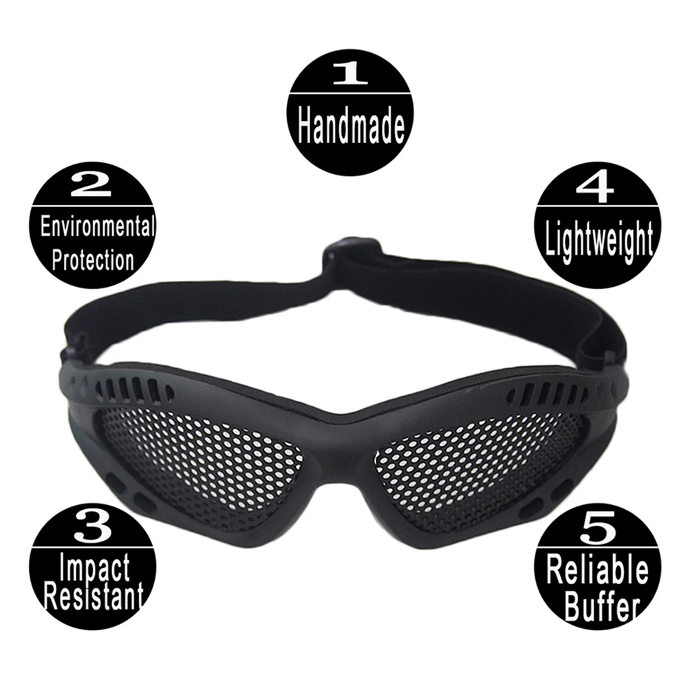 Outdoor Eye Protective Comfortable Airsoft Safety Tactical Glasses Goggles Anti Fog With Metal Mesh/PC Len For