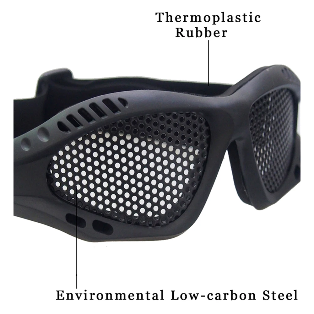Outdoor Eye Protective Comfortable Airsoft Safety Tactical Glasses Goggles Anti Fog With Metal Mesh/PC Len For