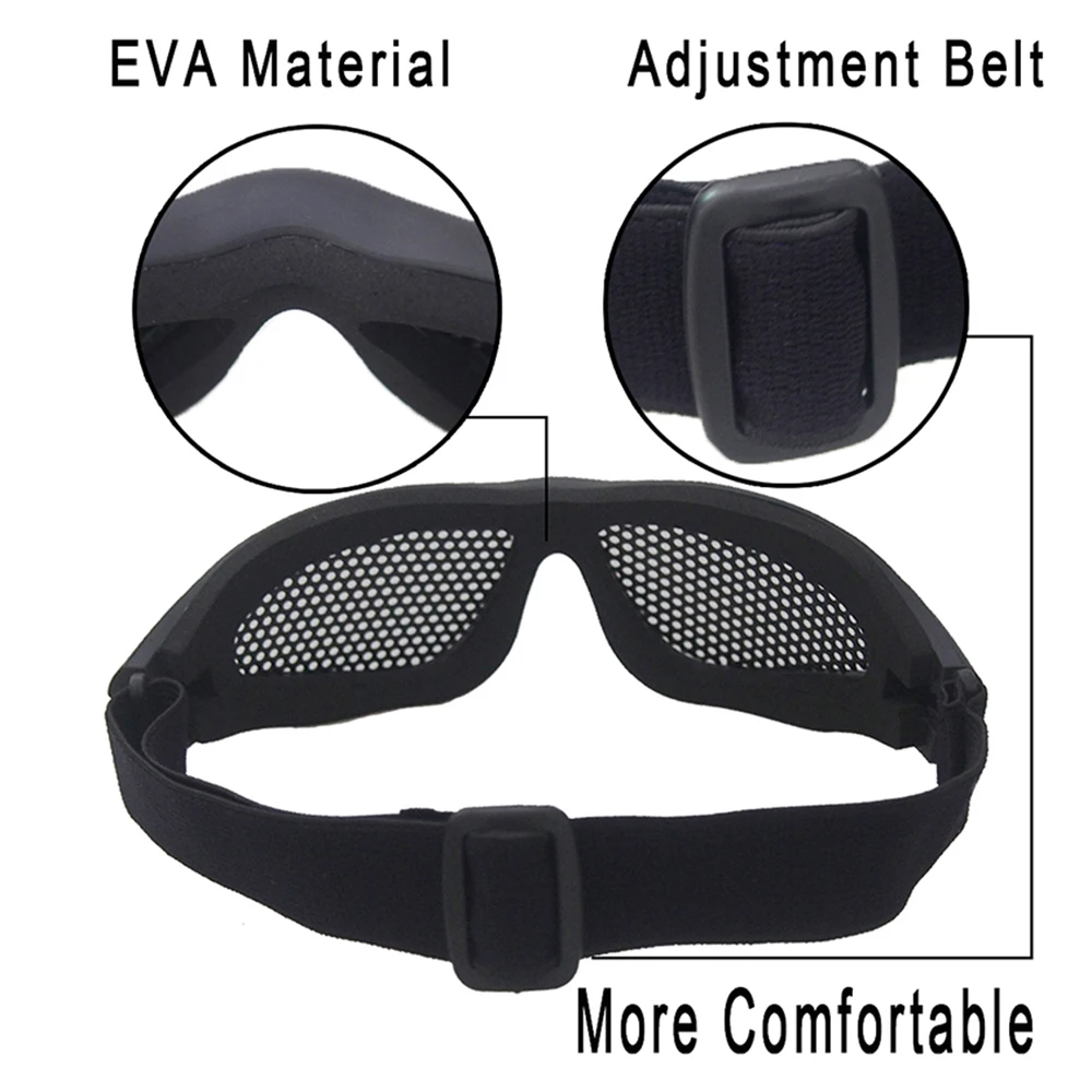 Outdoor Eye Protective Comfortable Airsoft Safety Tactical Glasses Goggles Anti Fog With Metal Mesh/PC Len For