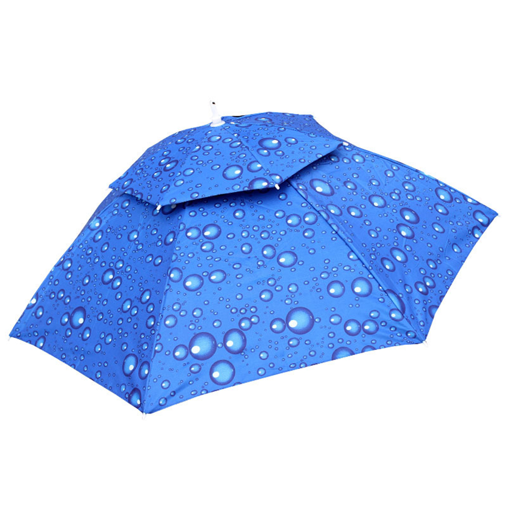 Outdoor Head Mounted Foldable Fishing Cycling Shade Double Layer Umbrella Hat