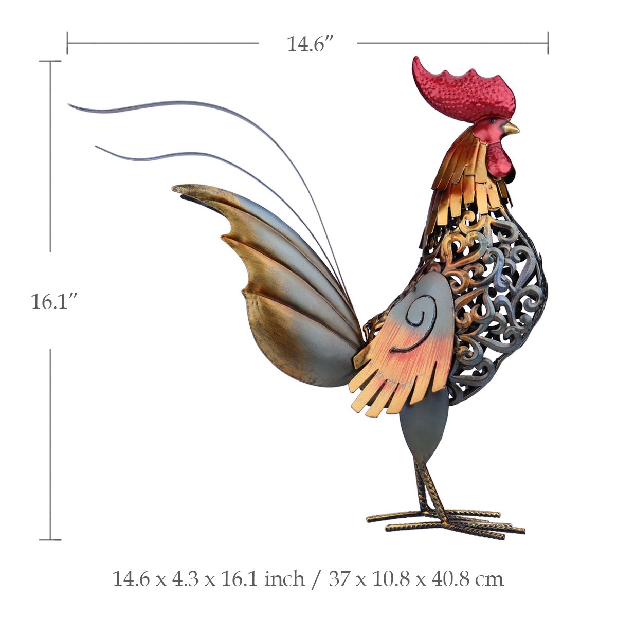 Outdoor Iron Rooster Garden Statue Outdoor Iron Rooster Garden Statue