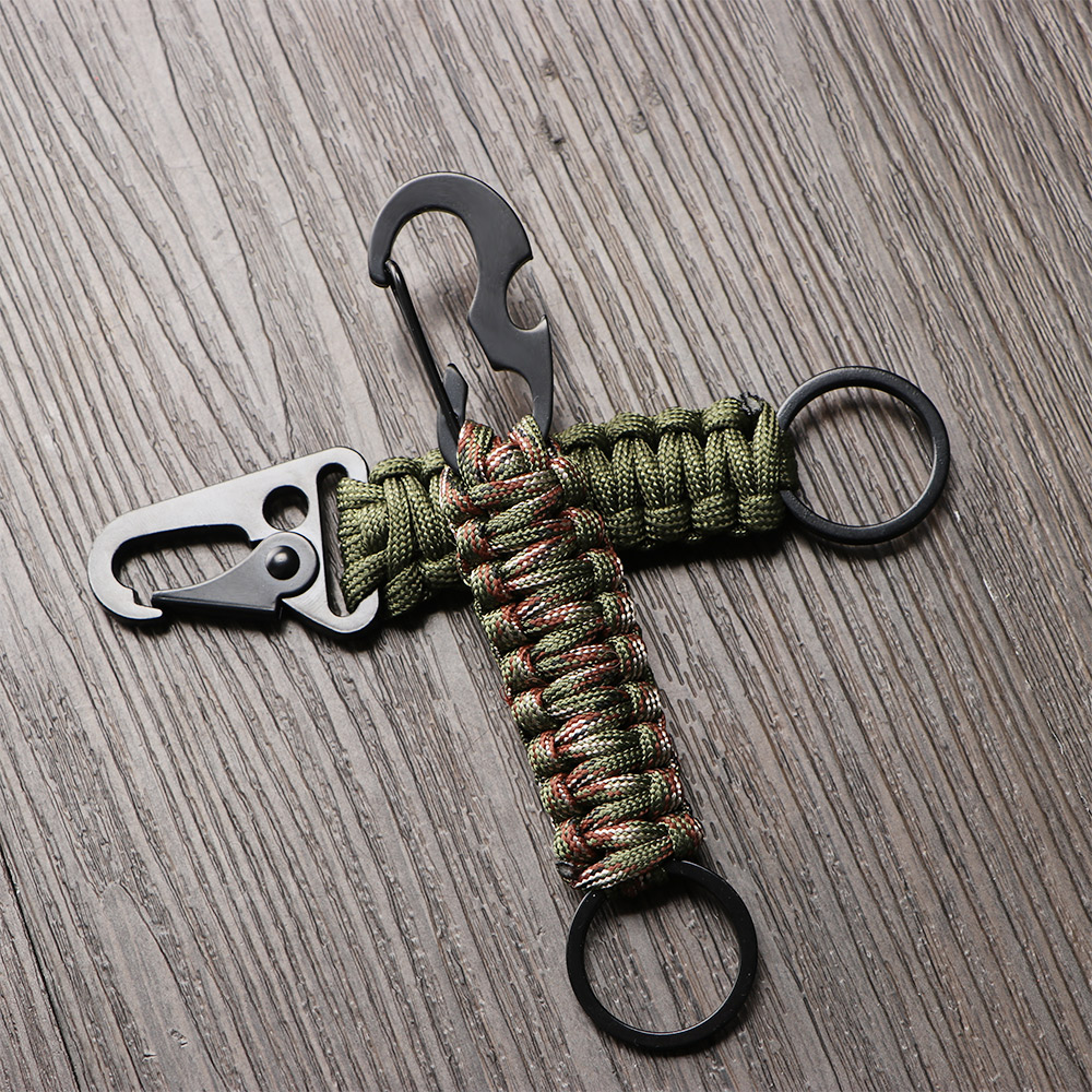 Outdoor Keychain Ring Camping Carabiner Military Paracord Cord Rope Camping Survival Kit Emergency Knot Bottle Opener Outdoor Keychain Ring Camping Carabiner Military Paracord Cord Rope Camping Survival Kit Emergency Knot Bottle Opener