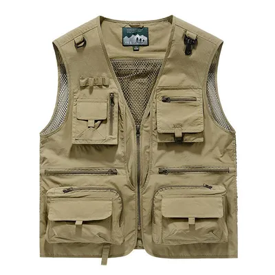 Outdoor Leisure Vest Men's New Multi Pocket Breathable Outdoor Sports Coat High Quality Design Leisure Vest Men