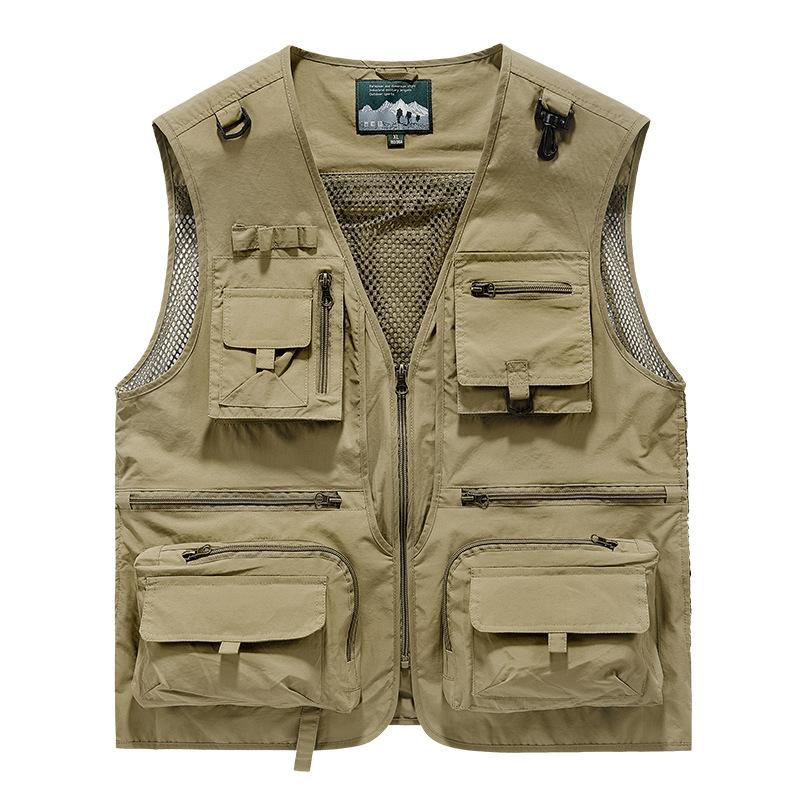 Outdoor Leisure Vest Men's New Multi Pocket Breathable Outdoor Sports Coat High Quality Design Leisure Vest Men Outdoor Leisure Vest Men's New Multi Pocket Breathable Outdoor Sports Coat High Quality Design Leisure Vest Men