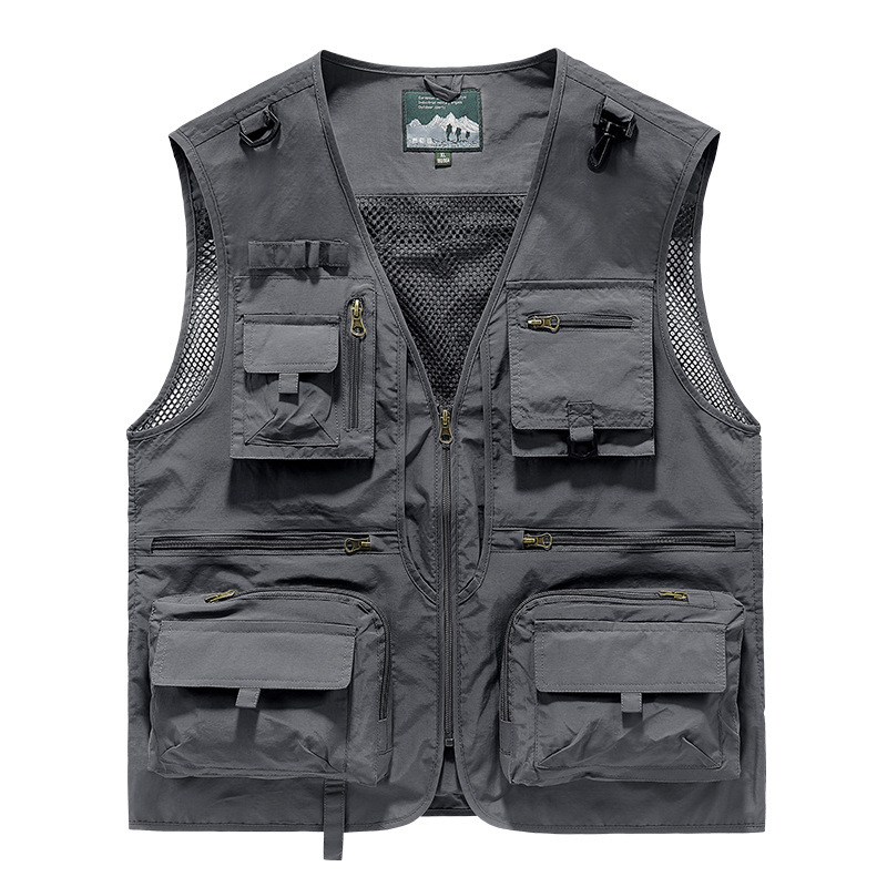 Outdoor Leisure Vest Men's New Multi Pocket Breathable Outdoor Sports Coat High Quality Design Leisure Vest Men