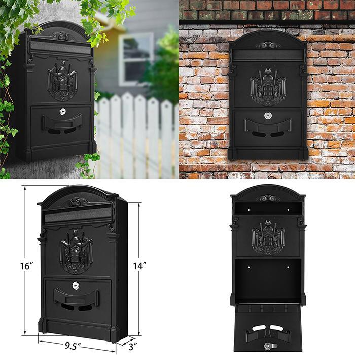 Outdoor Lockable Vintage Mailbox