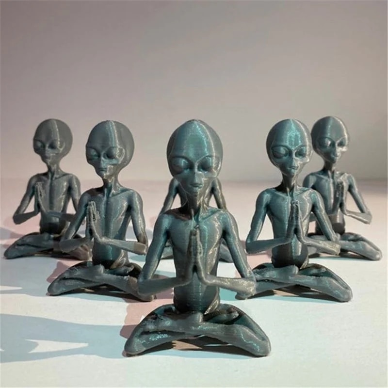 Outdoor Meditating Alien Garden Statue Outdoor Meditating Alien Garden Statue