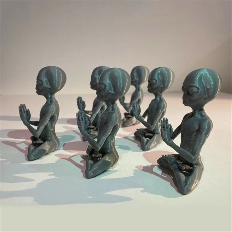 Outdoor Meditating Alien Garden Statue Outdoor Meditating Alien Garden Statue
