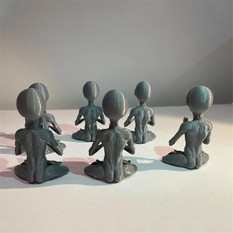 Outdoor Meditating Alien Garden Statue Outdoor Meditating Alien Garden Statue