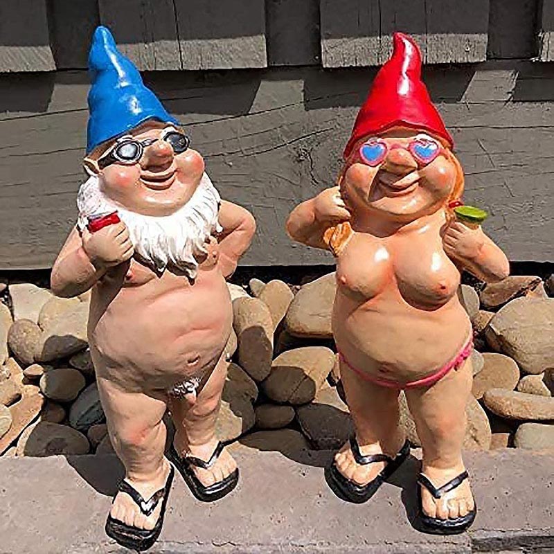 Outdoor Naked Garden Gnome Statue Outdoor Naked Garden Gnome Statue
