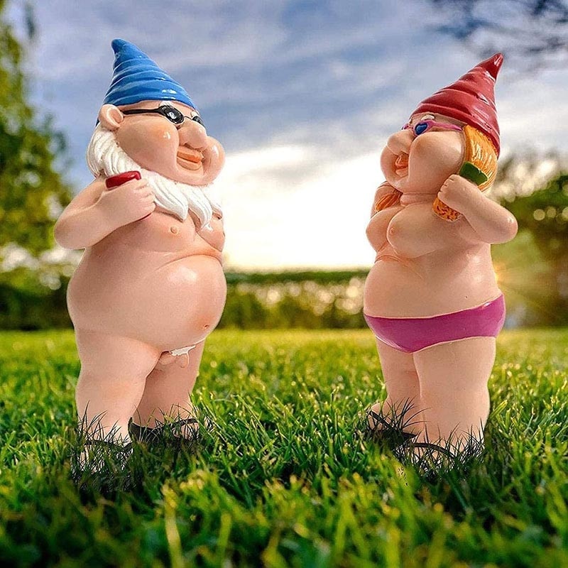 Outdoor Naked Garden Gnome Statue Outdoor Naked Garden Gnome Statue