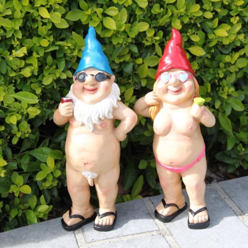 Outdoor Naked Garden Gnome Statue Outdoor Naked Garden Gnome Statue
