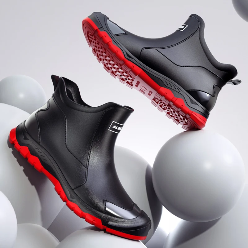 Outdoor Non-slip Light Shoes Men Rain Boots Waterproof Rubber Fishing Shoes Durable Waterproof Rubber Fishing Shoes