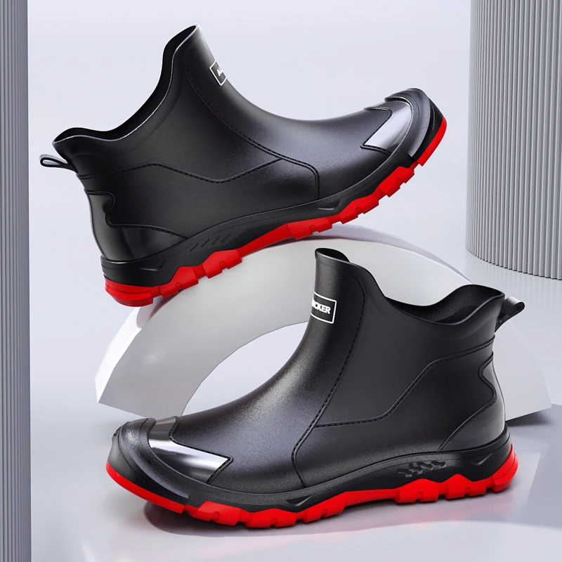 Outdoor Non-slip Light Shoes Men Rain Boots Waterproof Rubber Fishing Shoes Durable Waterproof Rubber Fishing Shoes