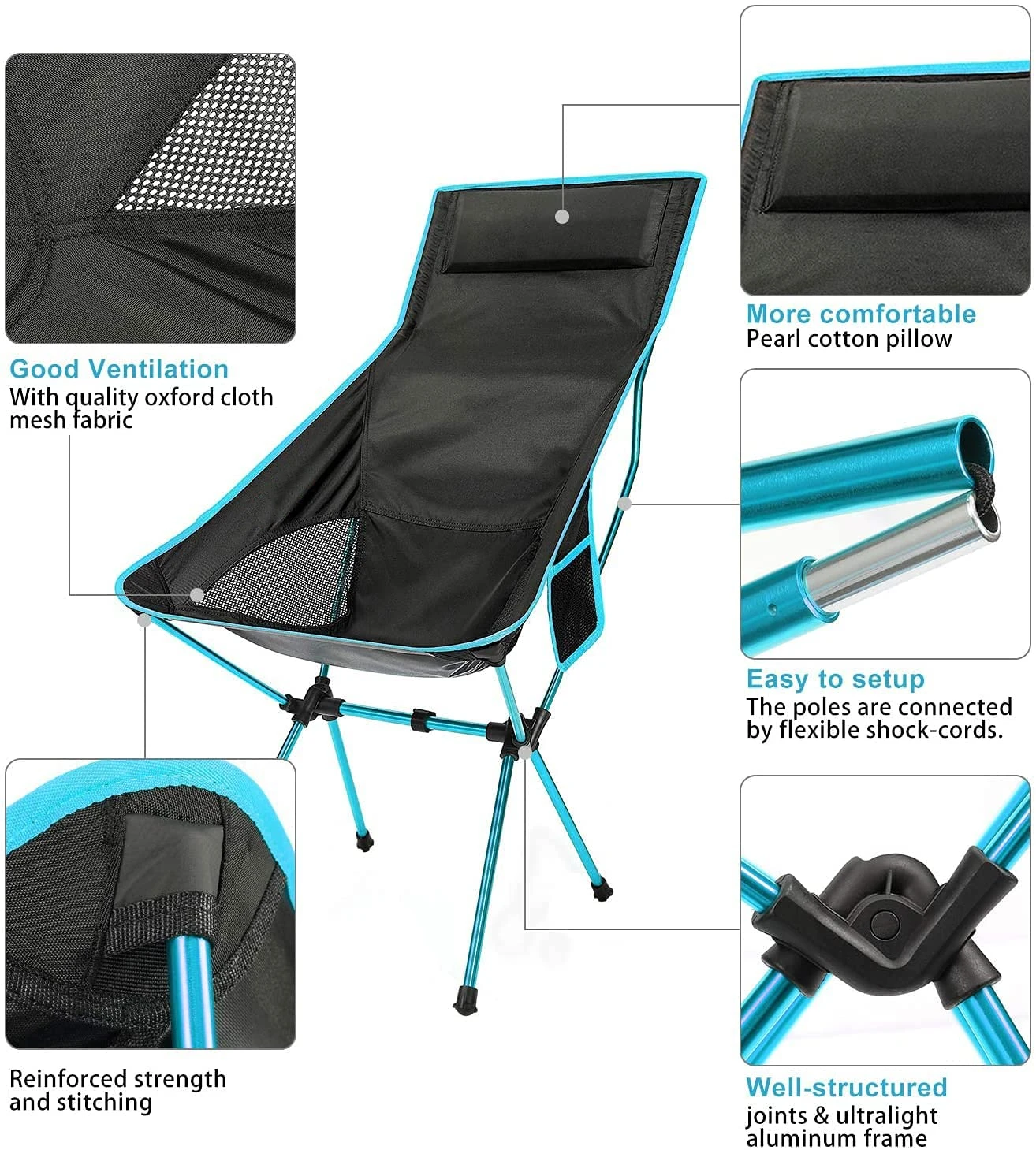 Outdoor Portable Camping Chair Oxford Cloth Folding Lengthen Camping Seat for Fishing BBQ Festival Picnic Beach Outdoor Portable Camping Chair Oxford Cloth Folding Lengthen Camping Seat for Fishing BBQ Festival Picnic Beach