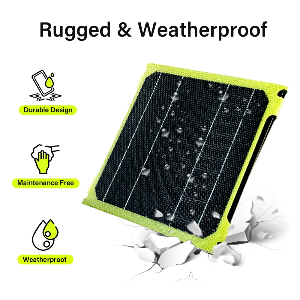 Outdoor powerful flexible Solar Panel 5v 21w Portable battery phone charge PD QC 3.0 9V 12V For USB A C Photovoltaic