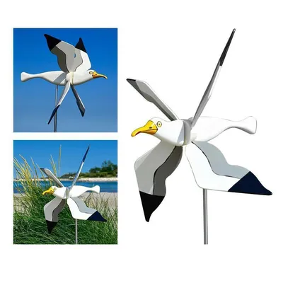 Outdoor Seagull Bird Wind Spinner