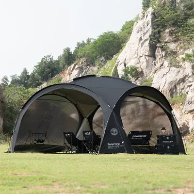 Outdoor Silver Coated Canopy Rainproof And Sunscreen Self-driving PU3000MM Waterproof Camping Sunshade Tent Dome