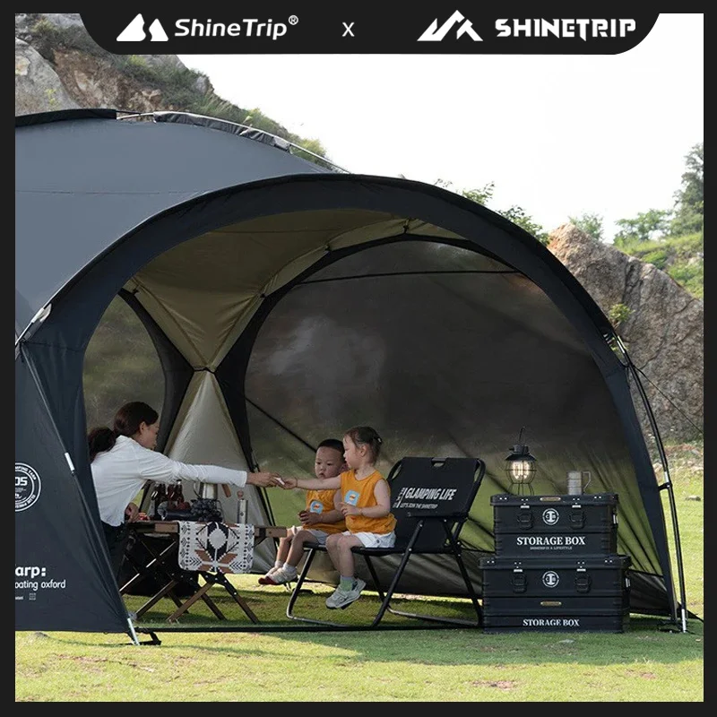 Outdoor Silver Coated Canopy Rainproof And Sunscreen Self-driving PU3000MM Waterproof Camping Sunshade Tent Dome