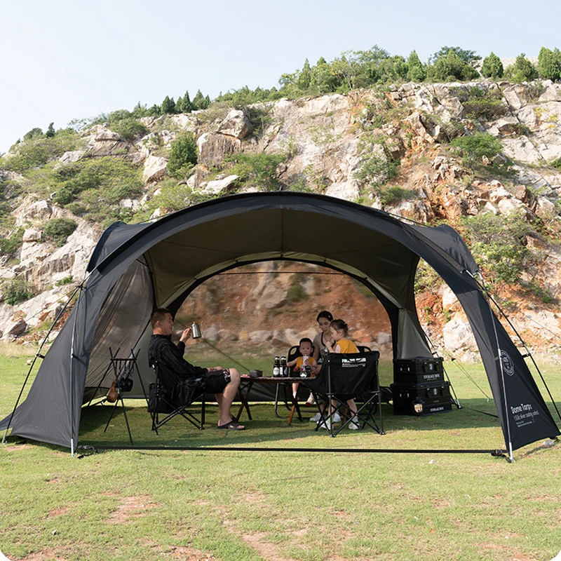 Outdoor Silver Coated Canopy Rainproof And Sunscreen Self-driving PU3000MM Waterproof Camping Sunshade Tent Dome