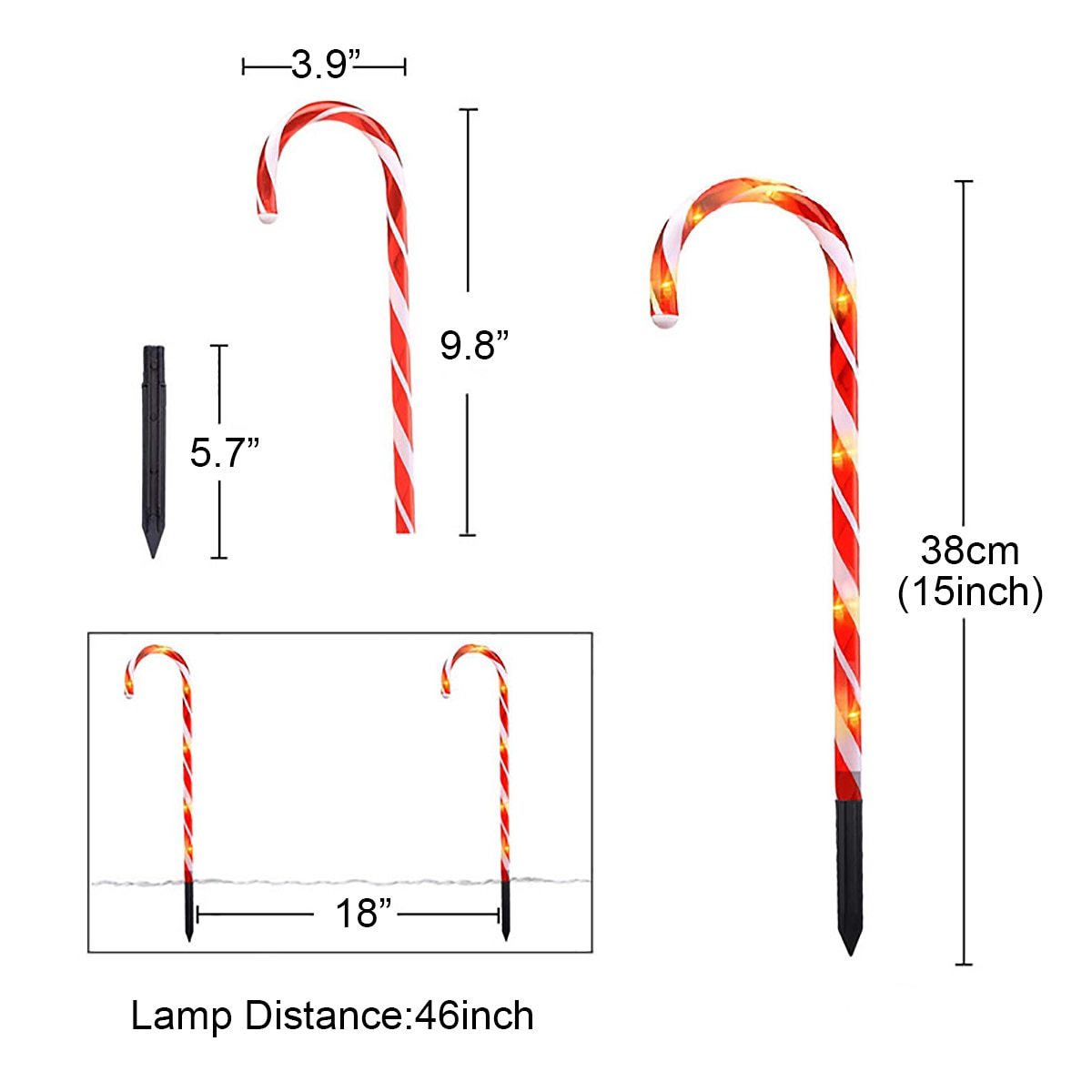 Outdoor Solar Candy Cane Outdoor Solar Candy Cane