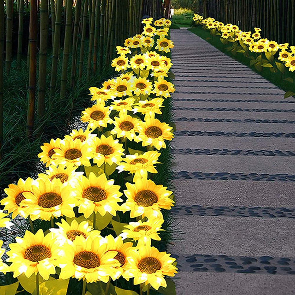 Outdoor Solar Powered Sunflower Stake Outdoor Solar Powered Sunflower Stake