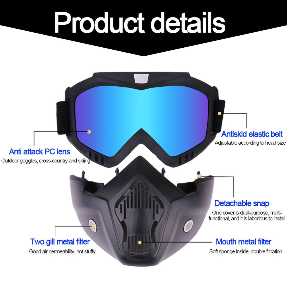 Outdoor Sport Windproof Mask Goggle HD Motorcycle Glasses Snowboard Eyewear Riding Motocross Summer UV Protection