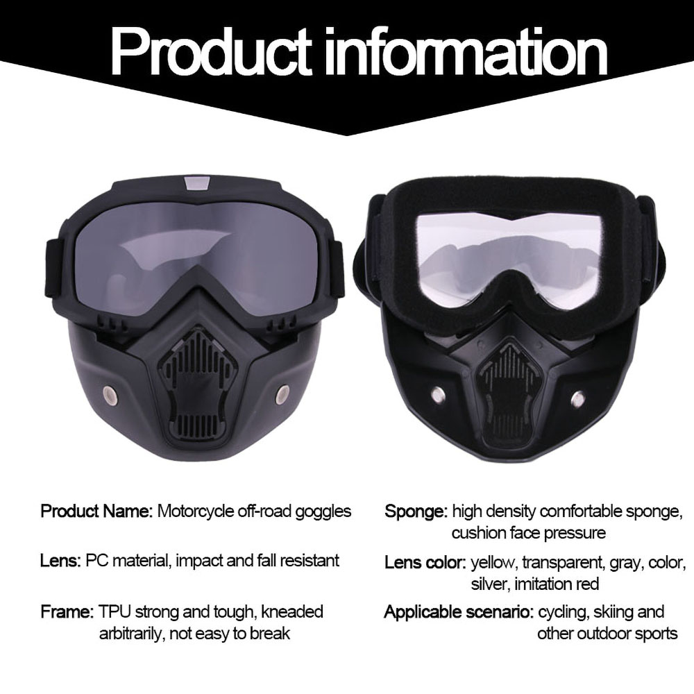 Outdoor Sport Windproof Mask Goggle HD Motorcycle Glasses Snowboard Eyewear Riding Motocross Summer UV Protection