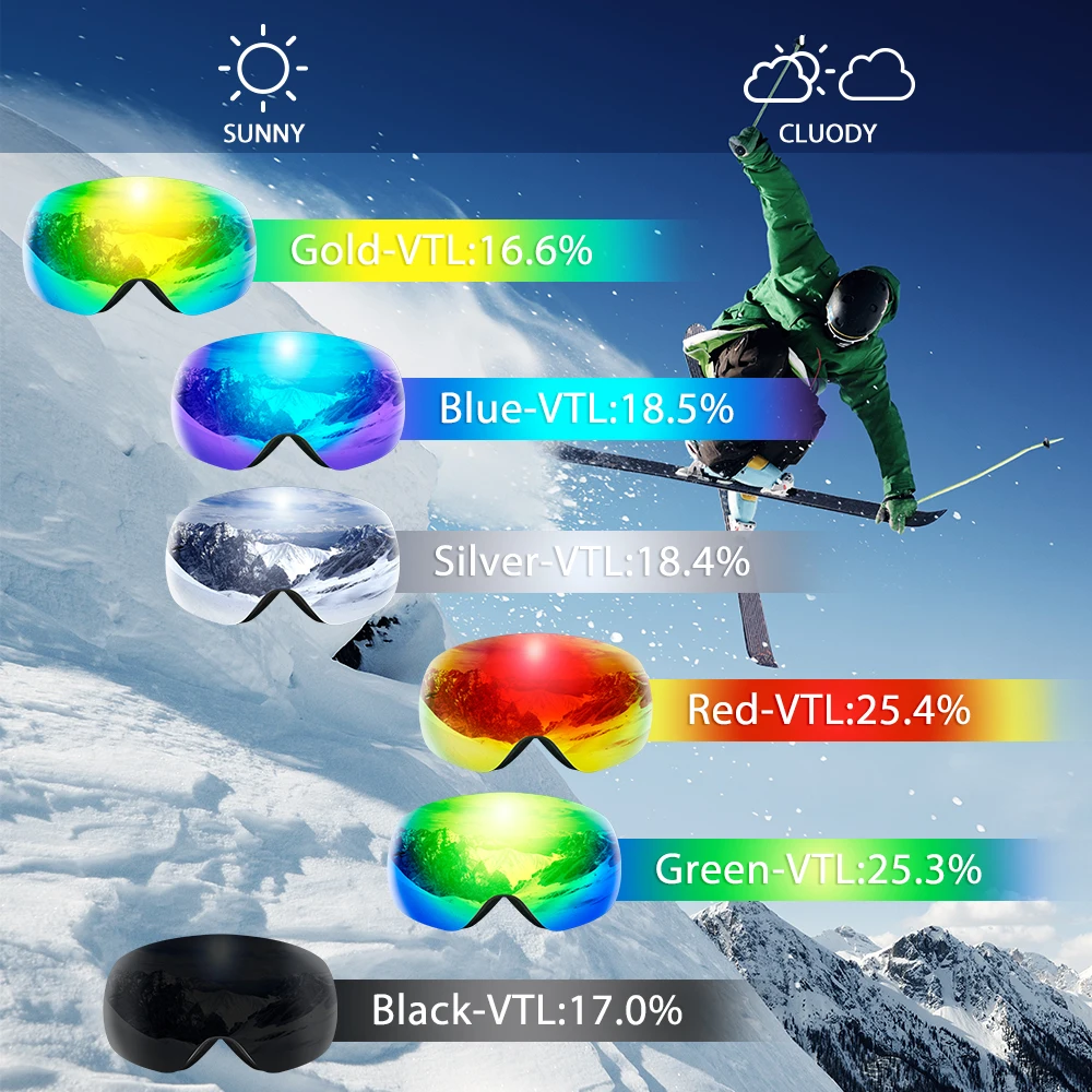 Outdoor Sports Ski Goggles UV400 Protection Ski Mask Male Female Anti-Fog Big Face Snow Glasses Snowboard Skiing Eyewear Outdoor Sports Ski Goggles UV400 Protection Ski Mask Male Female Anti-Fog Big Face Snow Glasses Snowboard Skiing Eyewear