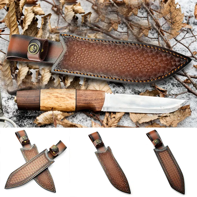 Outdoor Straight Knife Sheath Genuine Leather Knife Scabbard Case Knife Shell Small Straight Knife Sheath Protective Outdoor Straight Knife Sheath Genuine Leather Knife Scabbard Case Knife Shell Small Straight Knife Sheath Protective