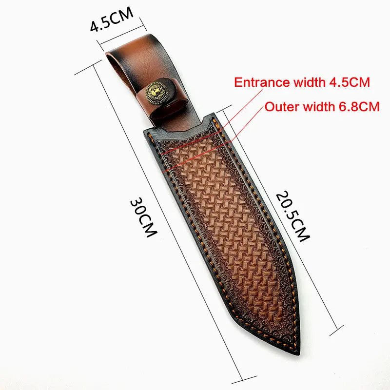 Outdoor Straight Knife Sheath Genuine Leather Knife Scabbard Case Knife Shell Small Straight Knife Sheath Protective