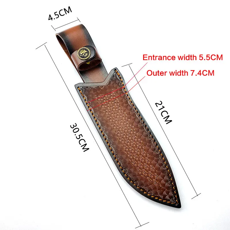 Outdoor Straight Knife Sheath Genuine Leather Knife Scabbard Case Knife Shell Small Straight Knife Sheath Protective