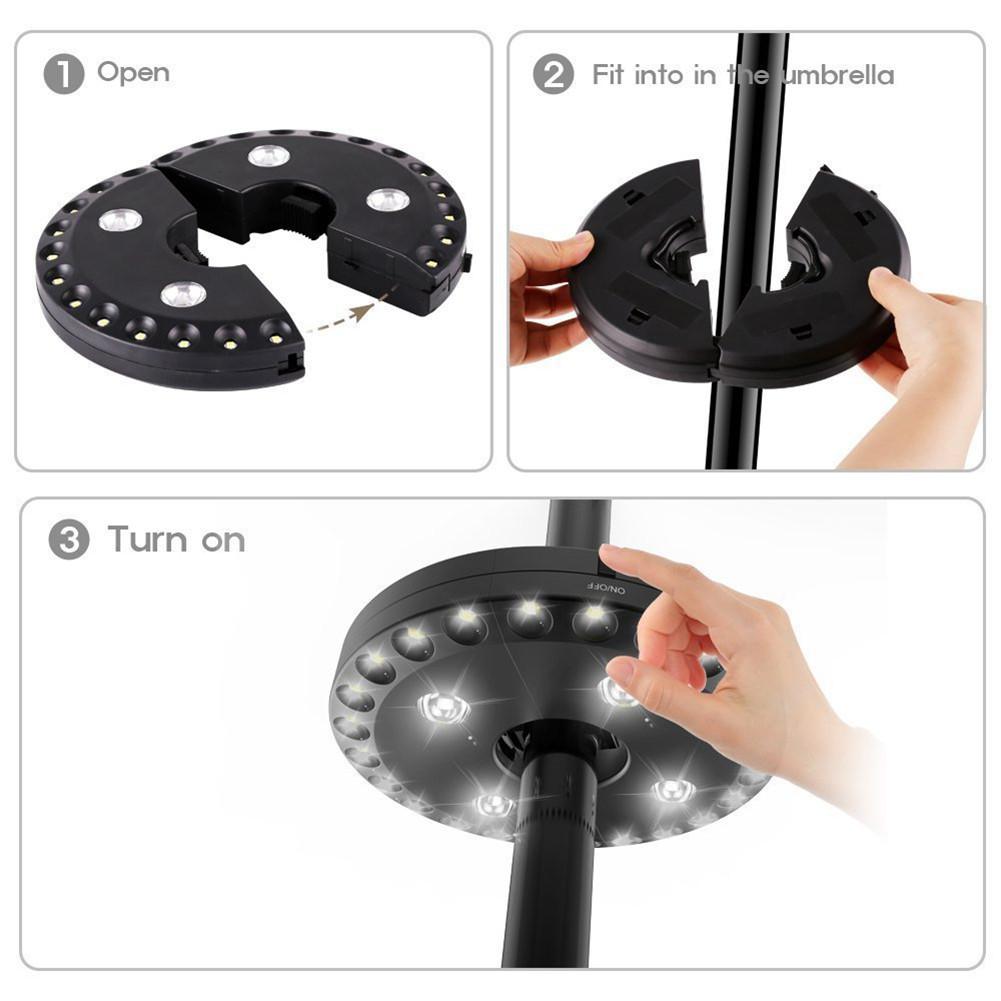 Outdoor Umbrella Pole Light with Hook Outdoor Umbrella Pole Light with Hook