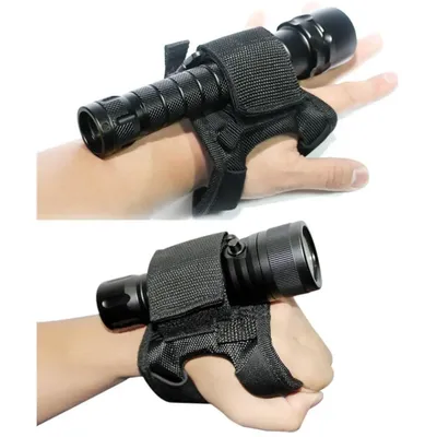 Outdoor Underwater Scuba Diving LED Torch Flashlight Holder Hands Free Glove