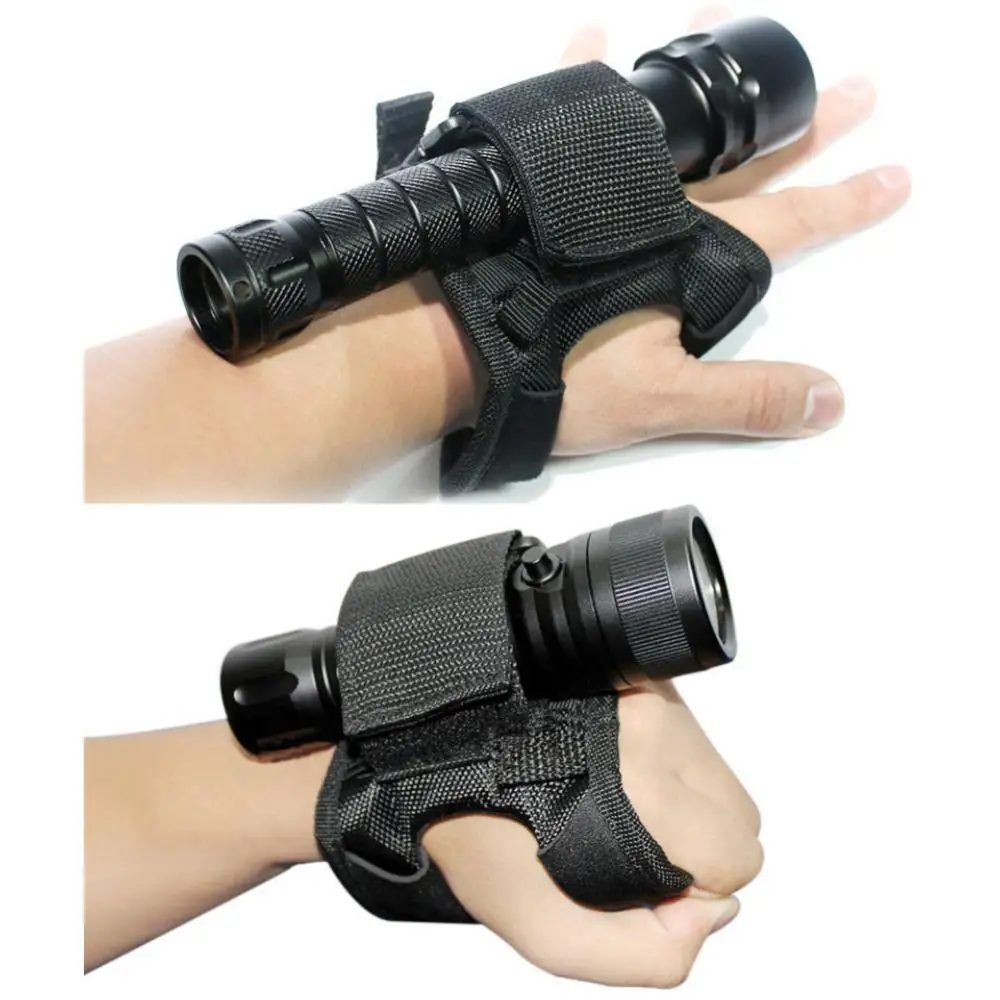 Outdoor Underwater Scuba Diving LED Torch Flashlight Holder Hands Free Glove