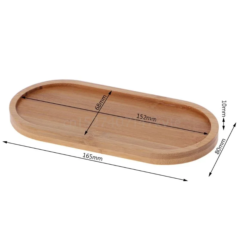 Oval Bamboo Wood Small Plant Tray