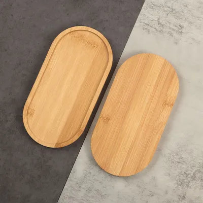 Oval Natural Bamboo Soap Dispenser Tray