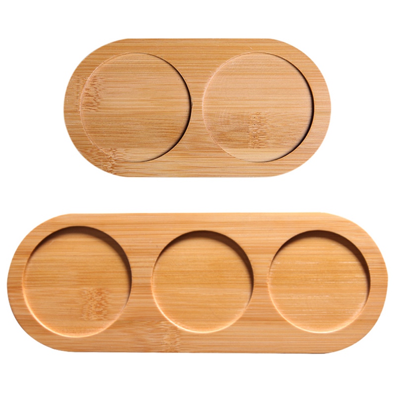 Oval Natural Bamboo Soap Dispenser Tray
