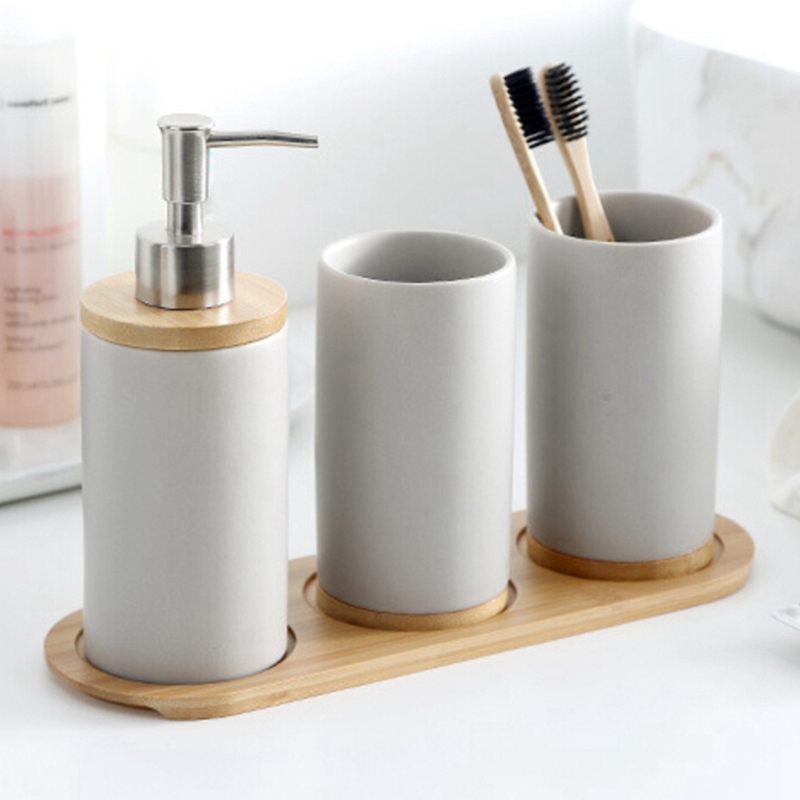 Oval Natural Bamboo Soap Dispenser Tray