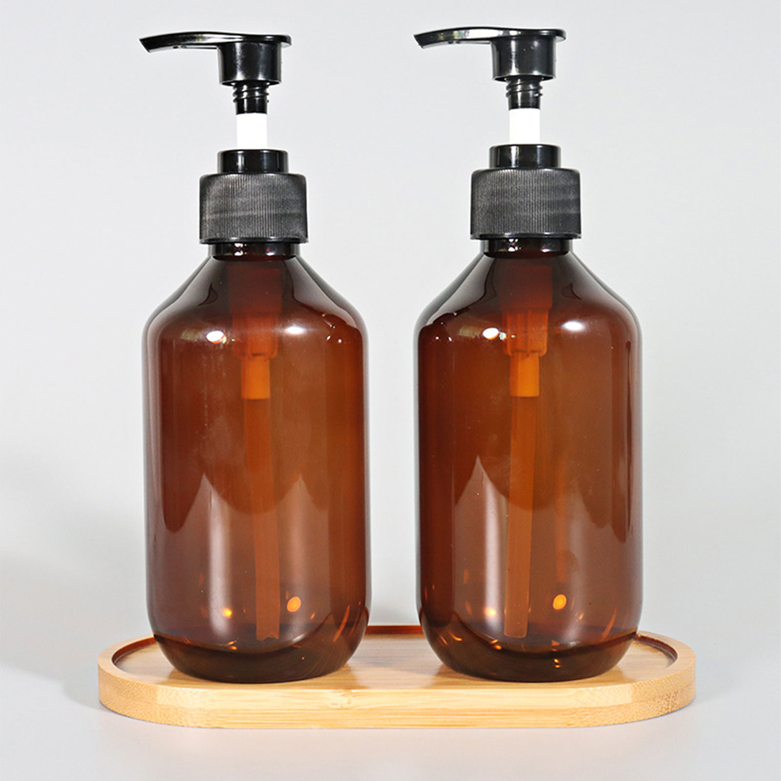 Oval Natural Bamboo Soap Dispenser Tray