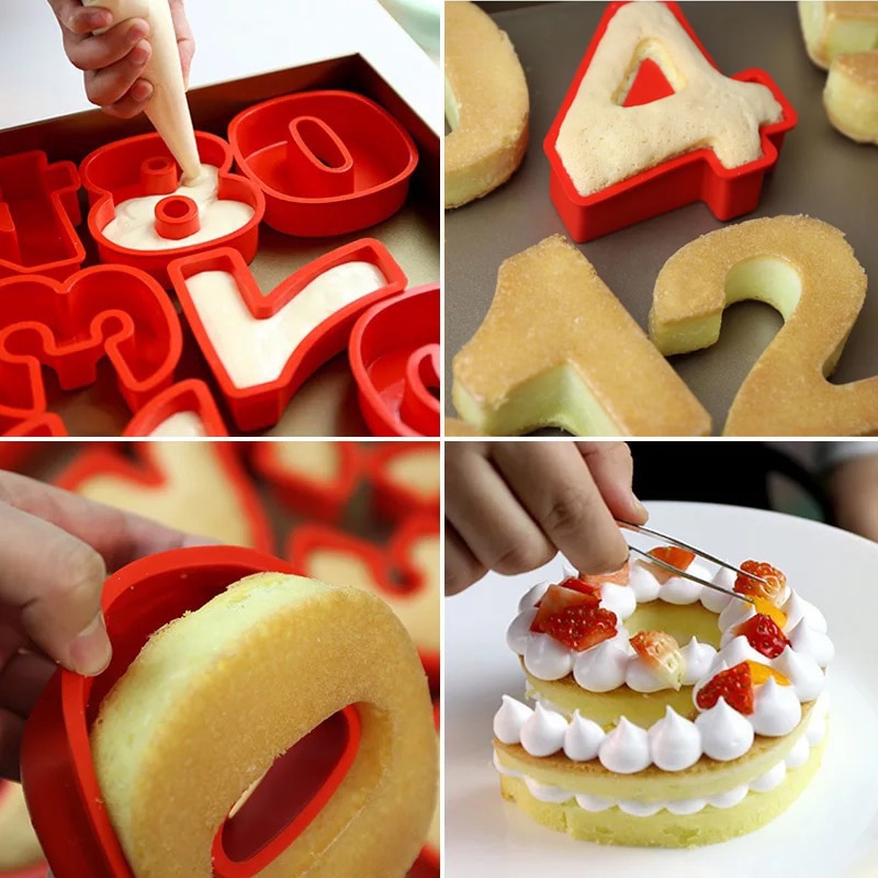 Oven Safe Silicone Big Numbers Cake Mold