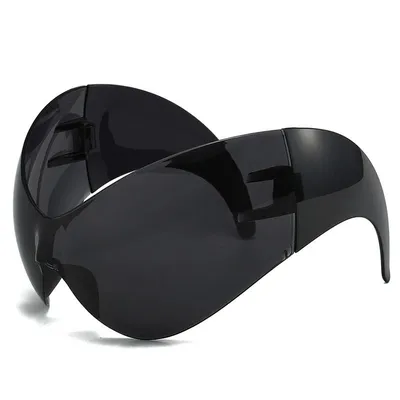 Oversized Y2K Punk One-piece Sunglasses Women Men Luxury Brand Steampunk Sports Sun Glasses For Lady Windproof Goggle Oversized Y2K Punk One-piece Sunglasses Women Men Luxury Brand Steampunk Sports Sun Glasses For Lady Windproof Goggle