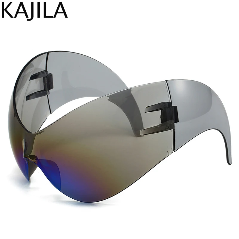 Oversized Y2K Punk One-piece Sunglasses Women Men Luxury Brand Steampunk Sports Sun Glasses For Lady Windproof Goggle Oversized Y2K Punk One-piece Sunglasses Women Men Luxury Brand Steampunk Sports Sun Glasses For Lady Windproof Goggle